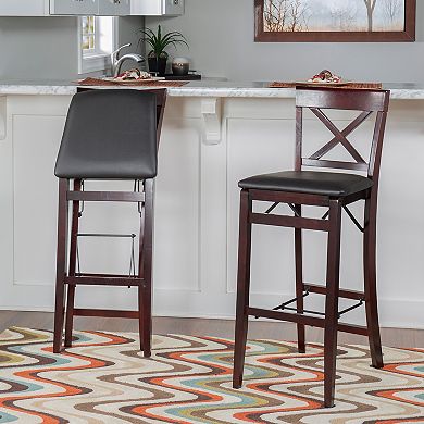 Linon Triena X-Back Folding Bar Stool