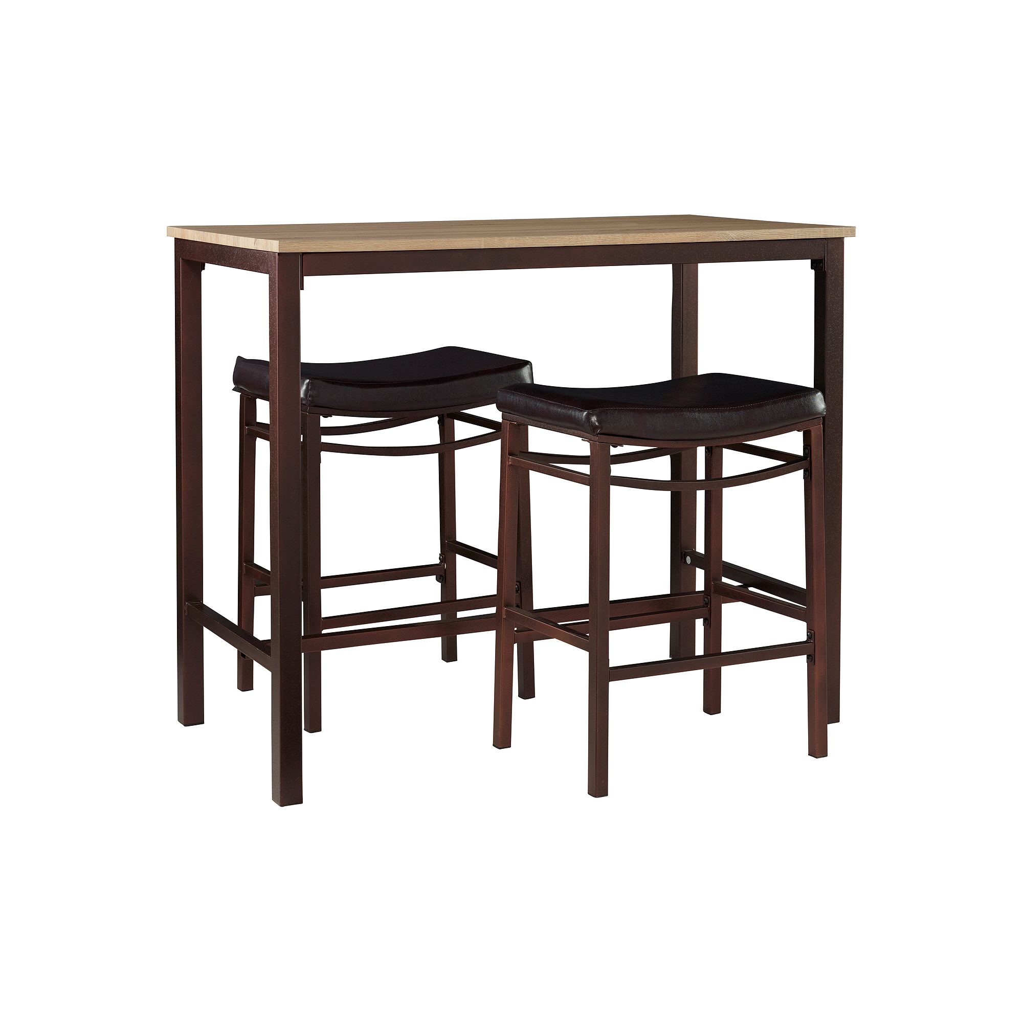Linon Betty Pub Bar Table 3-piece Set, Brown