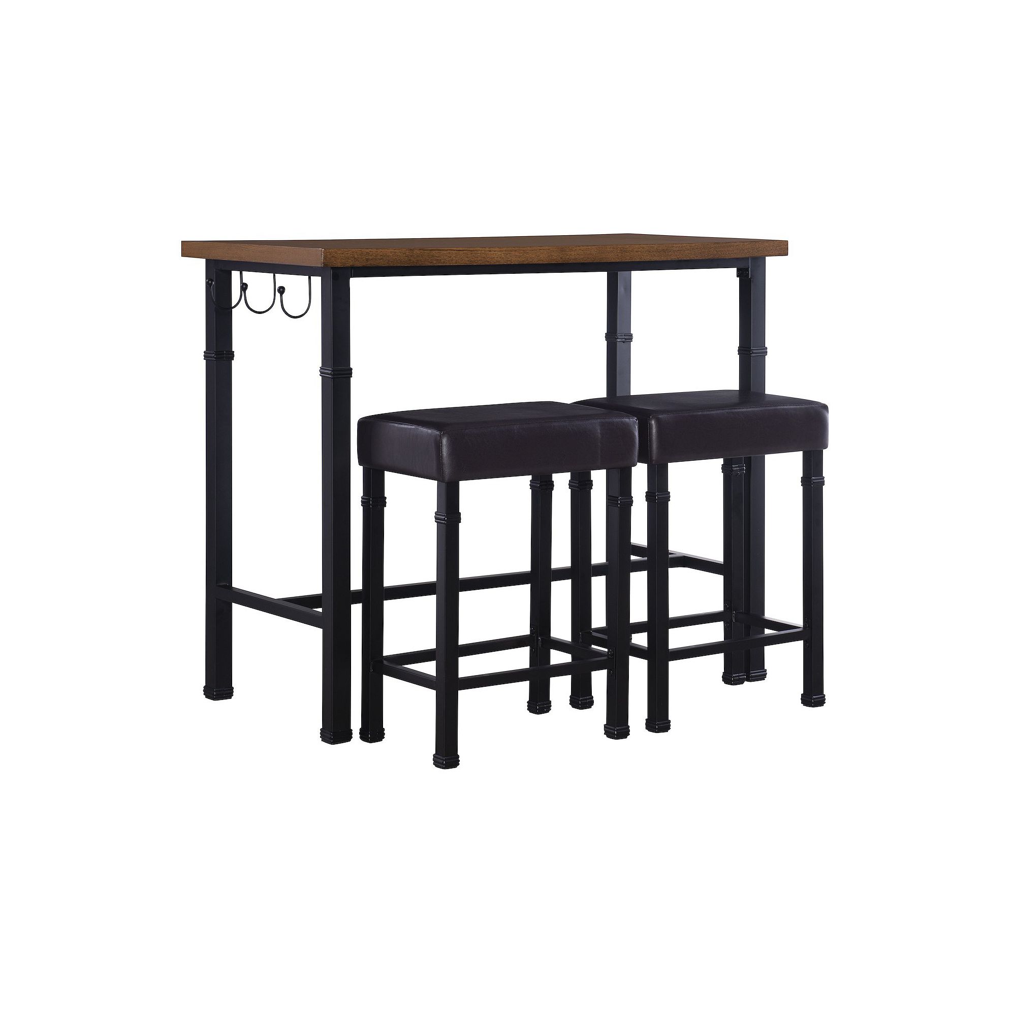 Linon Austin Pub Bar Table 3-piece Set, Brown
