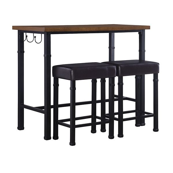 Linon Austin Pub Bar Table 3 Piece Set
