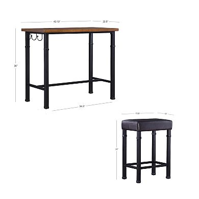 Linon Austin Pub Bar Table 3-piece Set