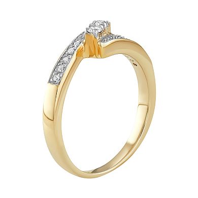 Jewelexcess 10k Gold 1/10 Carat T.W. Diamond 2-Stone Ring