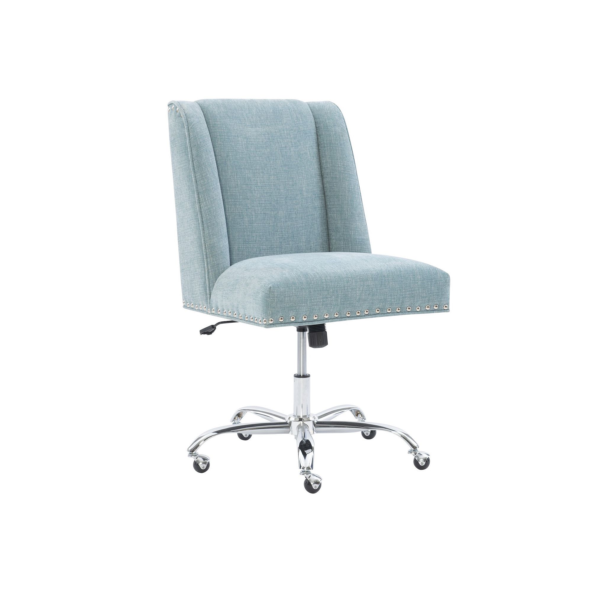 Linon Draper Office Desk Chair, Blue