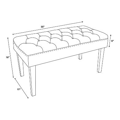 Linon Ella Acrylic Leg Bench