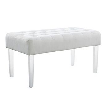 Linon Ella Acrylic Leg Bench