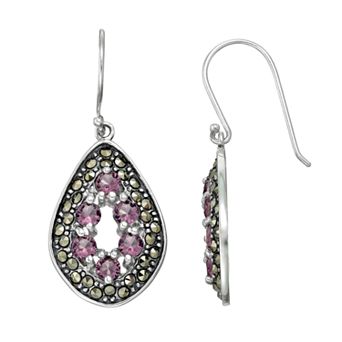 Tori Hill Sterling Silver Cubic Zirconia & Marcasite Teardrop Earrings