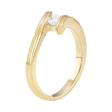 Jewelexcess 10k Gold 1/4 Carat T.W. Diamond 2-Stone Ring