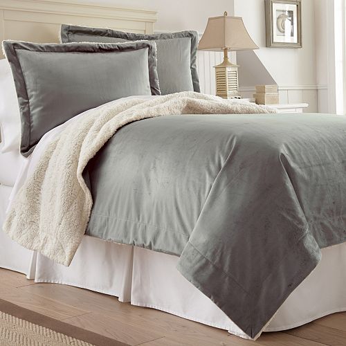 Serta Faux Mink Sherpa Comforter Set