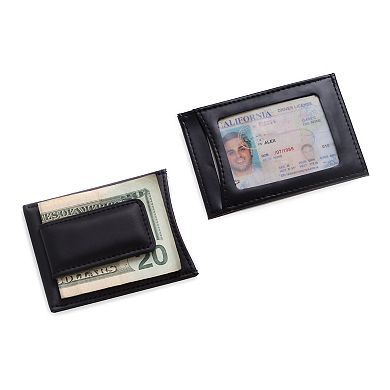 Men's Bey-Berk Leather Magnetic Money Clip Wallet