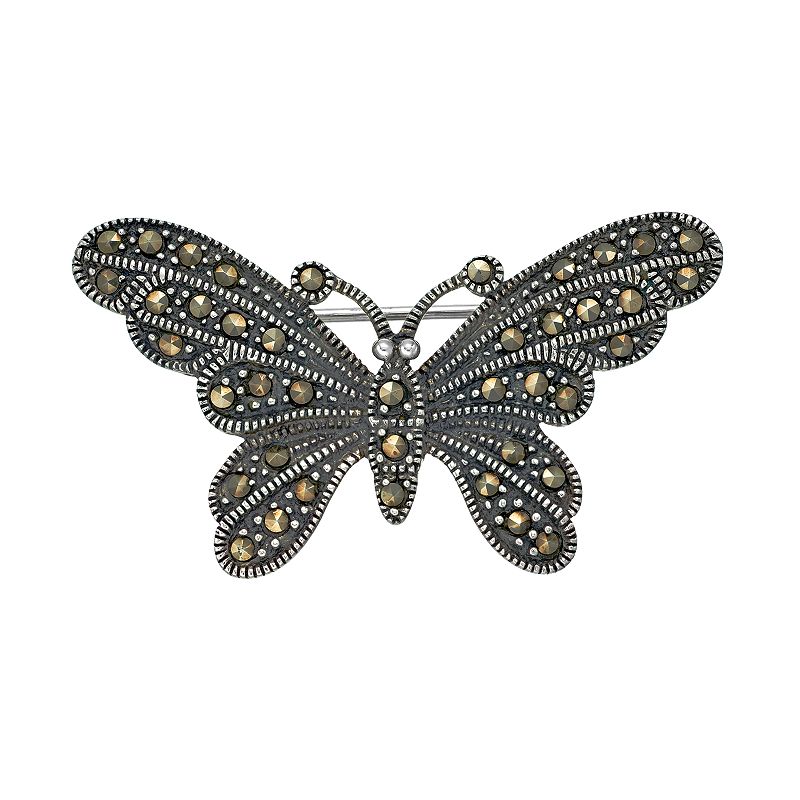 76305025 Tori Hill Sterling Silver Marcasite Butterfly Pin, sku 76305025