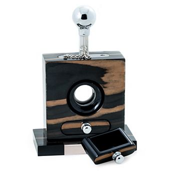 Bey-Berk Lacquered Wood Table Top Guillotine Cigar Cutter