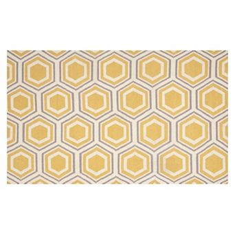 Safavieh Dhurries Honeycomb Handwoven Flatweave Wool Rug - 4' x 6'
