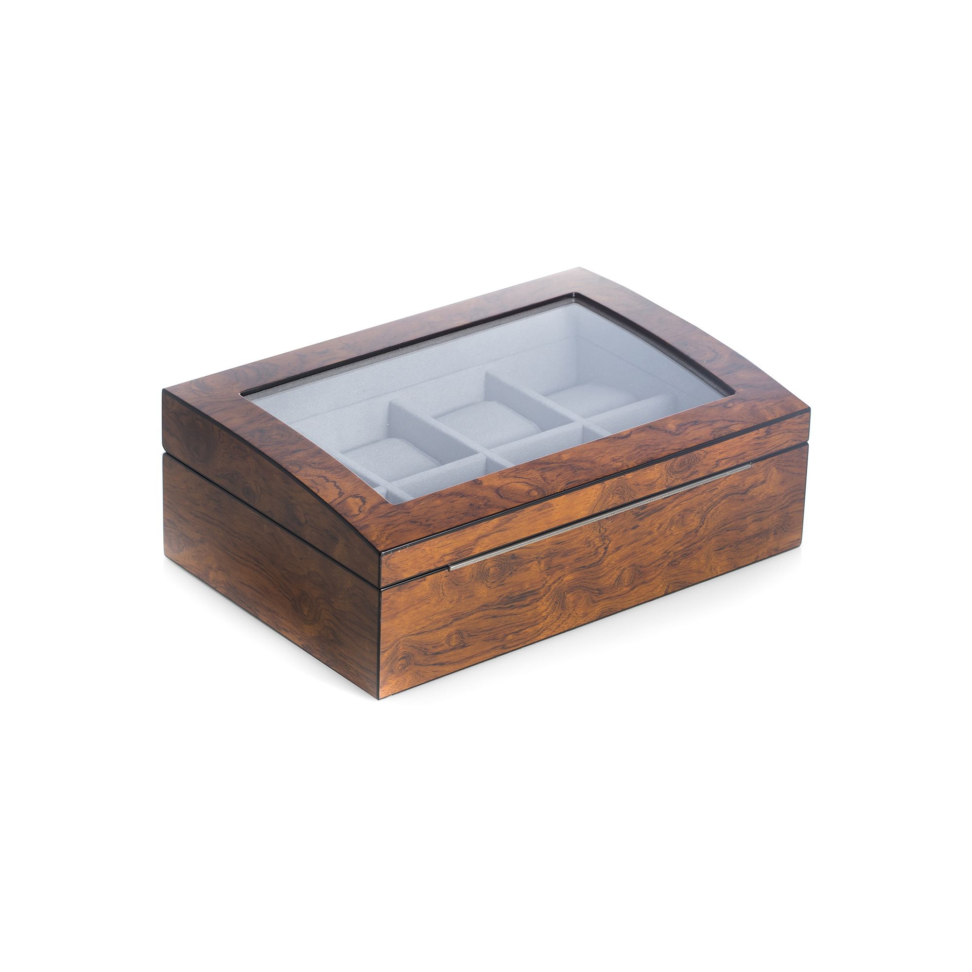 Bey-Berk  Lacquered Wood Brown Watch Storage Case