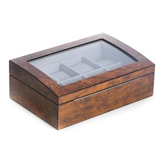 Bey-Berk Lacquered Wood Brown Watch Storage Case