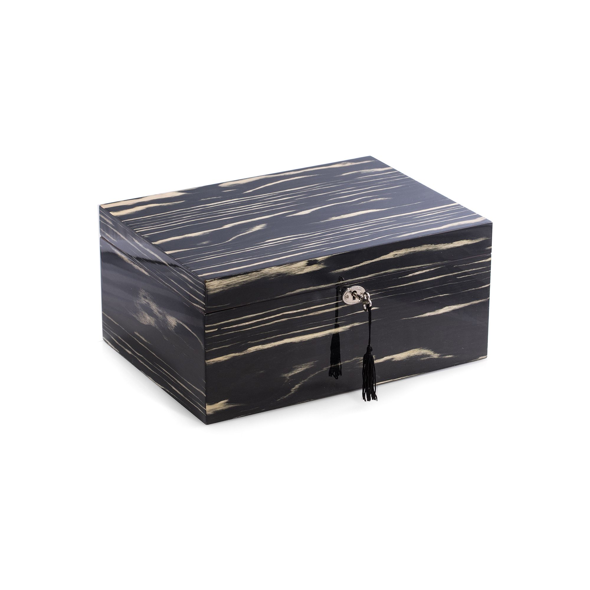 Bey-Berk Ebony Wood 100-Cigar Humidor