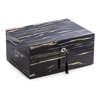 Bey-Berk Ebony Wood 100-Cigar Humidor