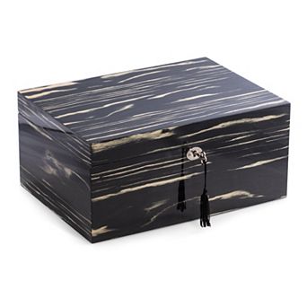 Bey-Berk Ebony Wood 100-Cigar Humidor