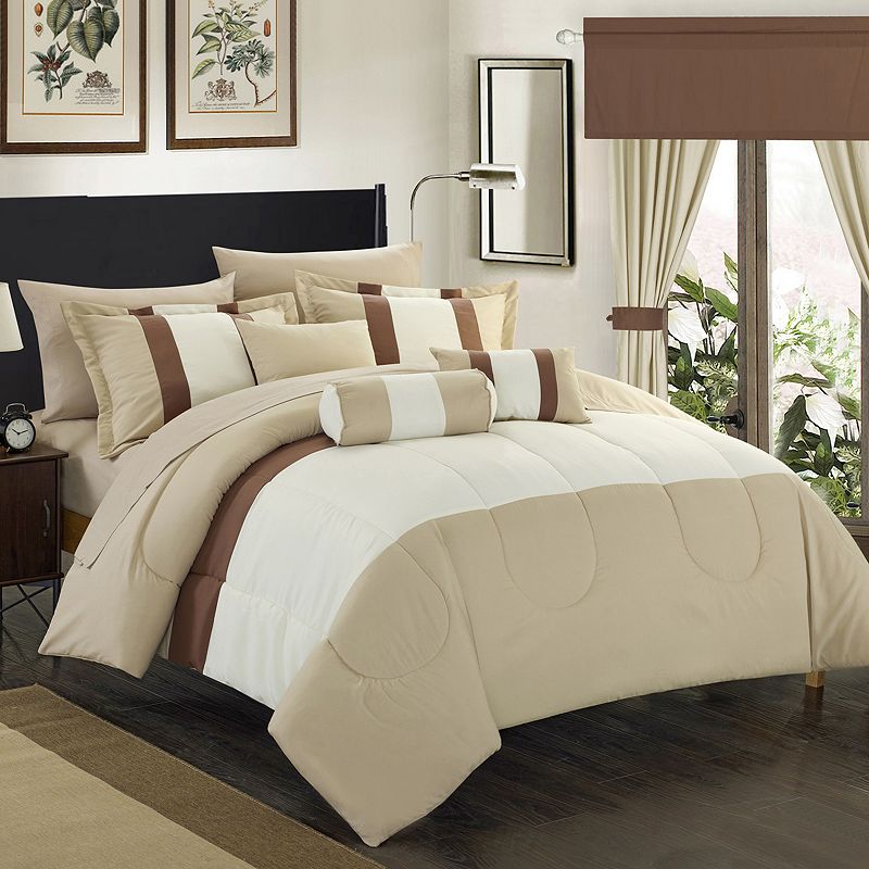 70163790 Chic Home 20-piece Mackenzie Bedding Set, Beig/Gre sku 70163790