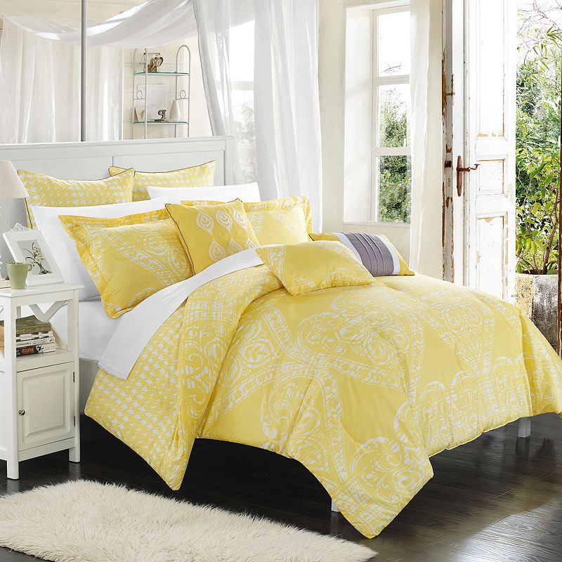 Chic Home Sicily Oversized Reversible Bed Set, Yellow, Queen