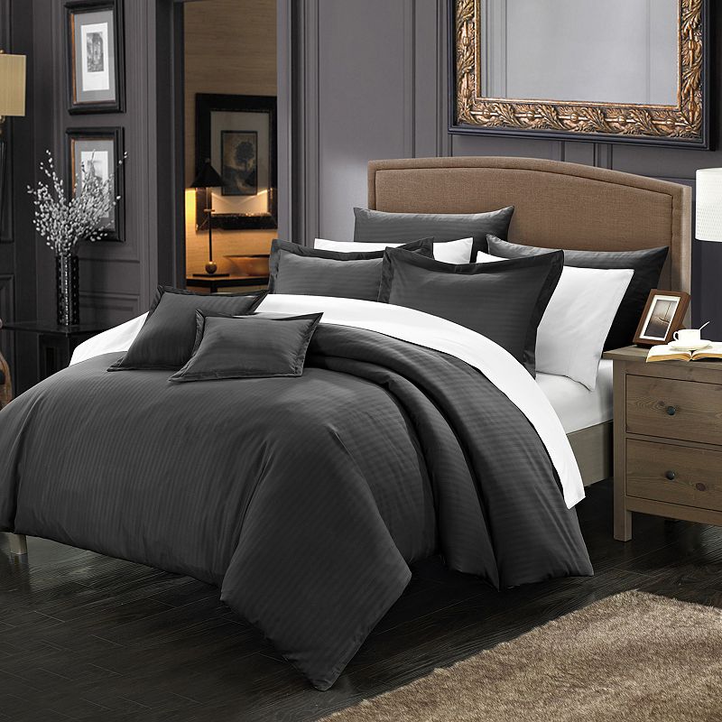 33799729 Chic Home Khaya Down Alternative Bed Set, Black, F sku 33799729