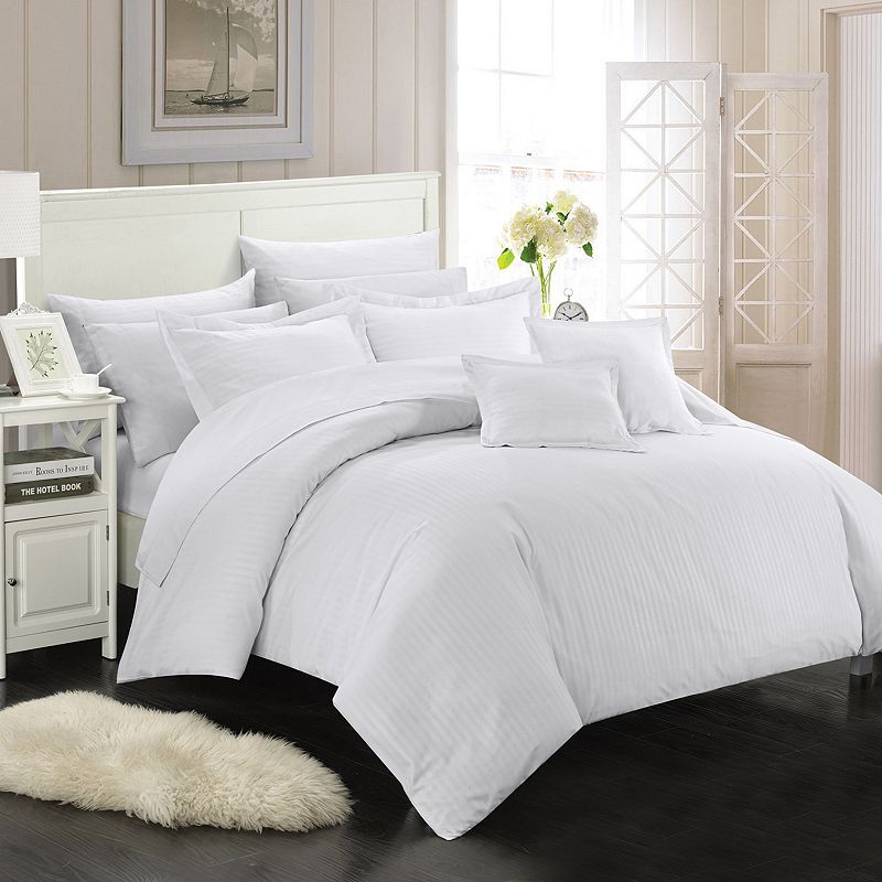 77570562 Chic Home Khaya Down Alternative Bed Set, White, F sku 77570562