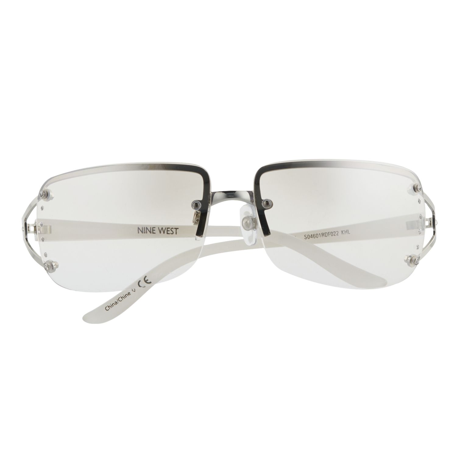 Nine West 62MM Vented Rimless Rectangle Sunglasses