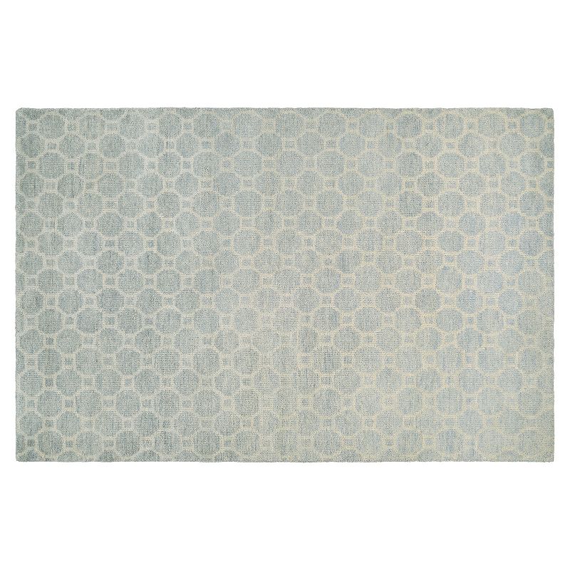 Couristan Retrograde Nebula Geometric Wool Rug, White, 5.5X8 Ft