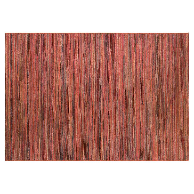 Couristan Cape Hinsdale Striped Indoor Outdoor Rug, Red, 8X11 Ft