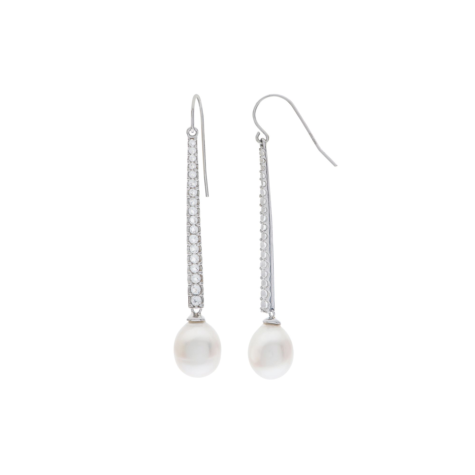 PearLustre by Imperial Sterling Silver Freshwater Cultured Pearl Linear Dro