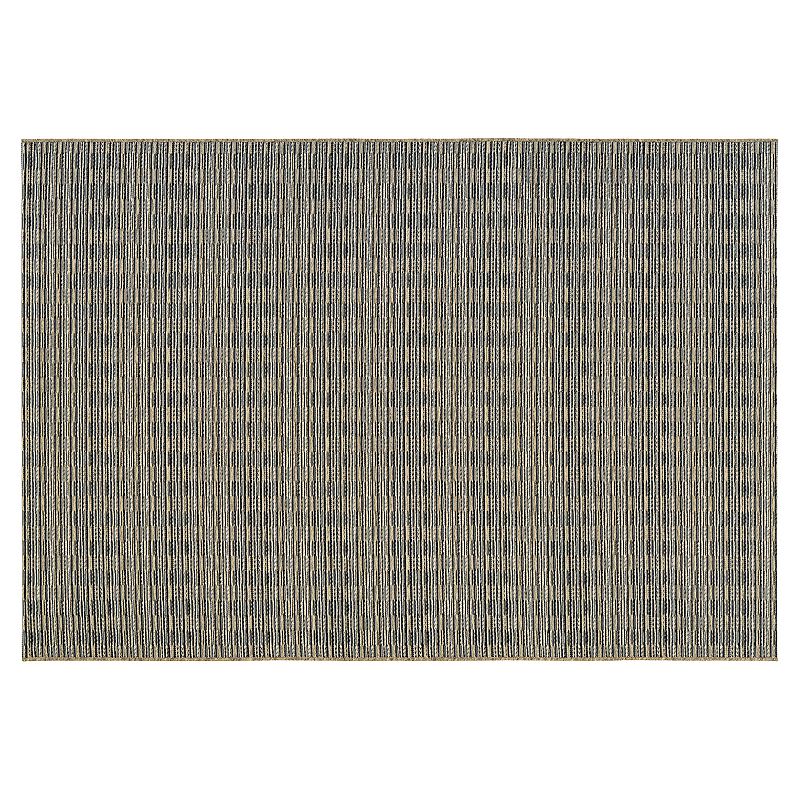 Couristan Cape Barnstable Geometric Indoor Outdoor Rug, Black, 8X11 Ft