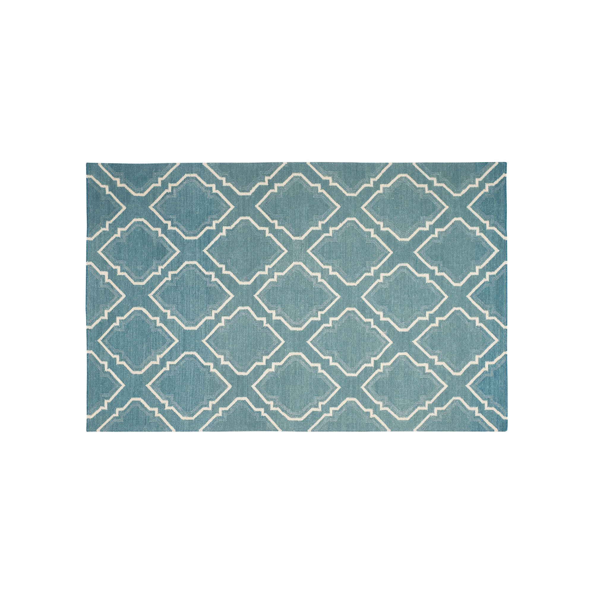 Safavieh Dhurries Crisscross Handwoven Flatweave Wool Rug, Blue