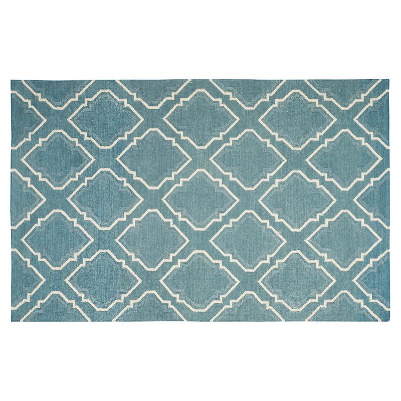 Safavieh Dhurries Crisscross Handwoven Flatweave Wool Rug, Blue, 8X10 Ft