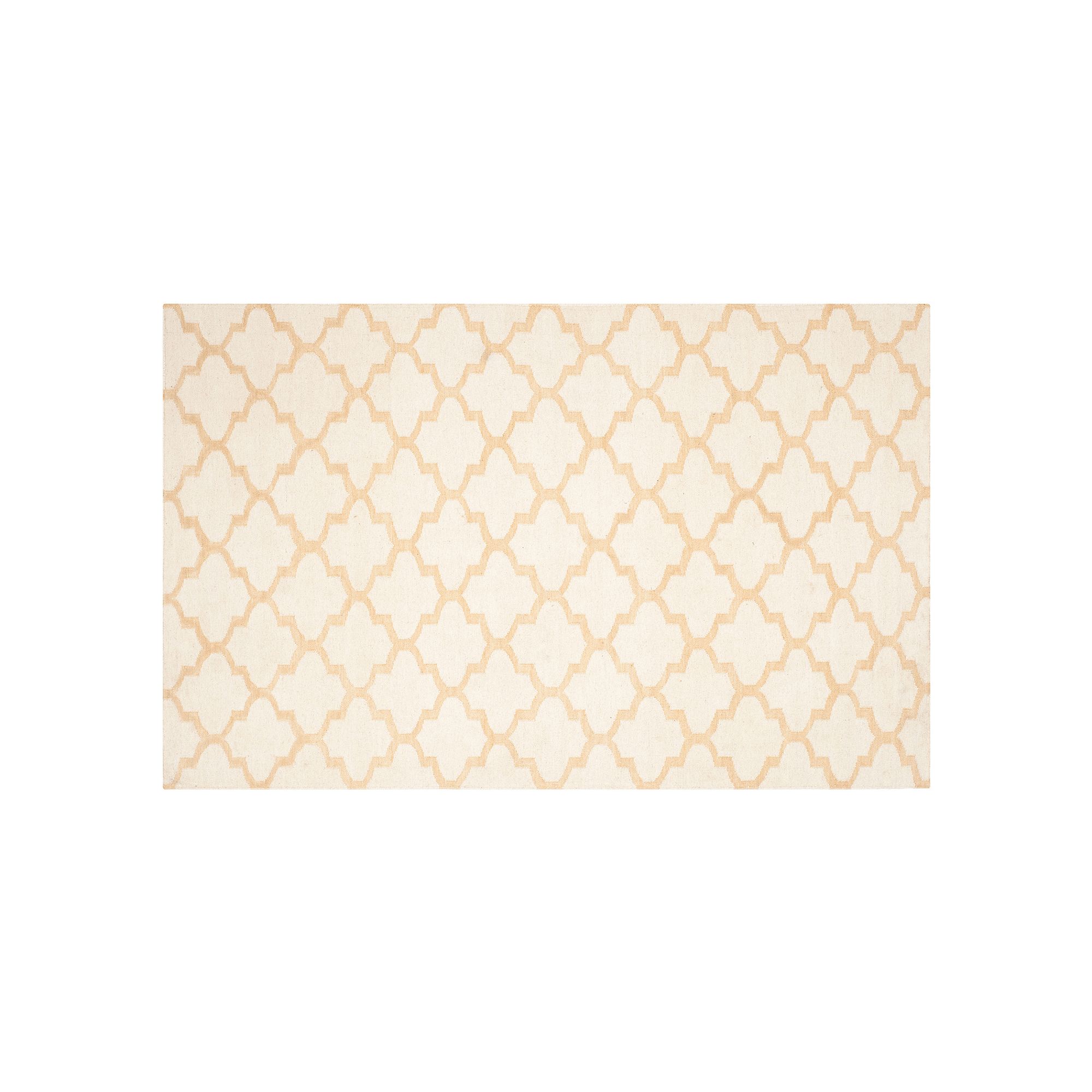 Safavieh Dhurries Medallion Handwoven Flatweave Wool Rug, Ivory Gold