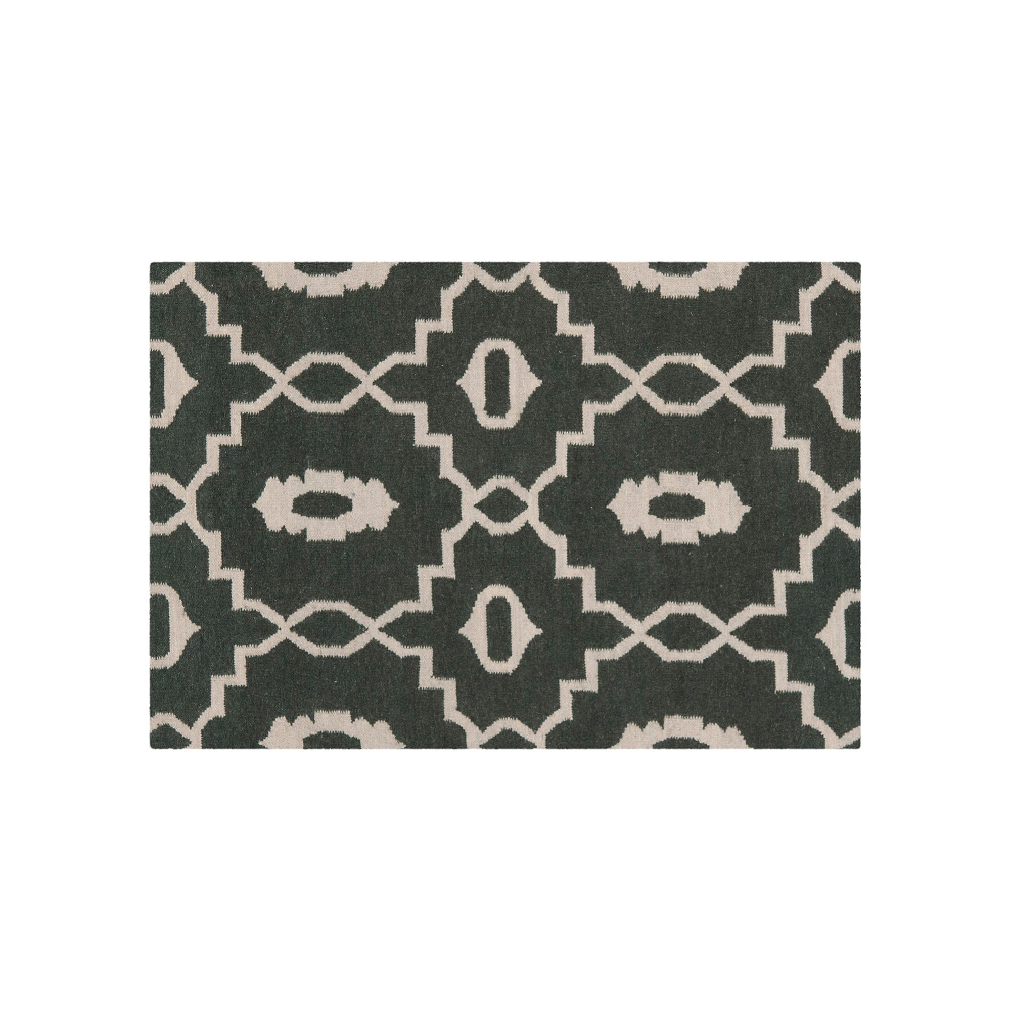 Safavieh Dhurries Jagged Circle Handwoven Flatweave Wool Rug, Brown Ivory