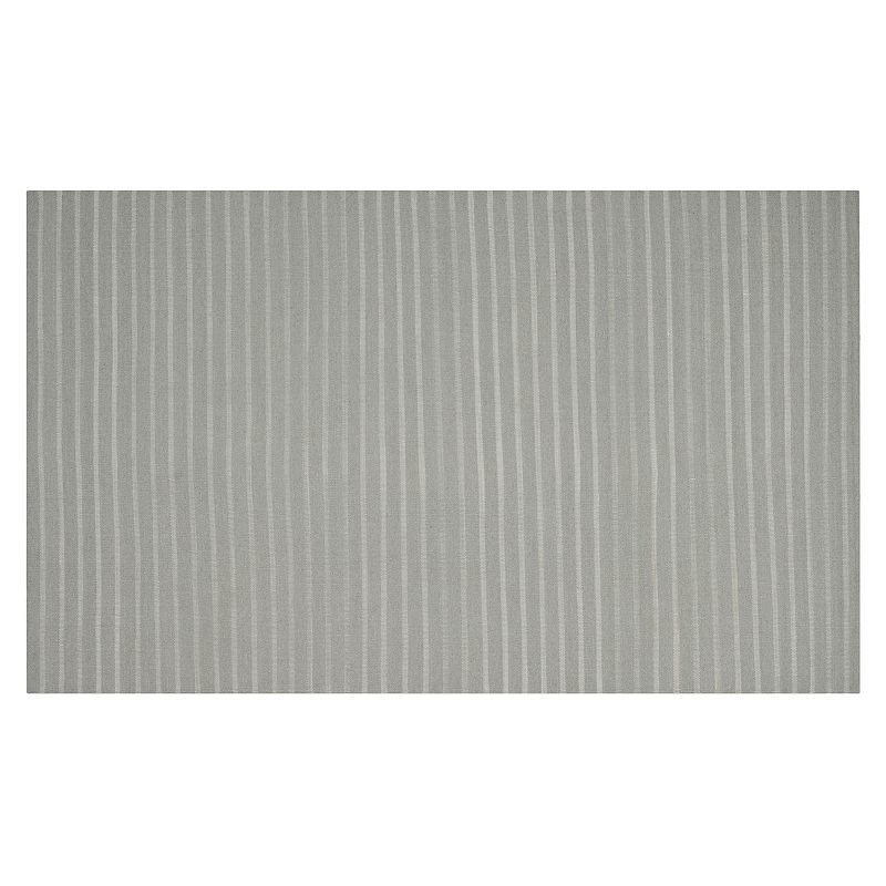 Safavieh Dhurries Thin Stripe Handwoven Flatweave Wool Rug, Grey, 4X6 Ft