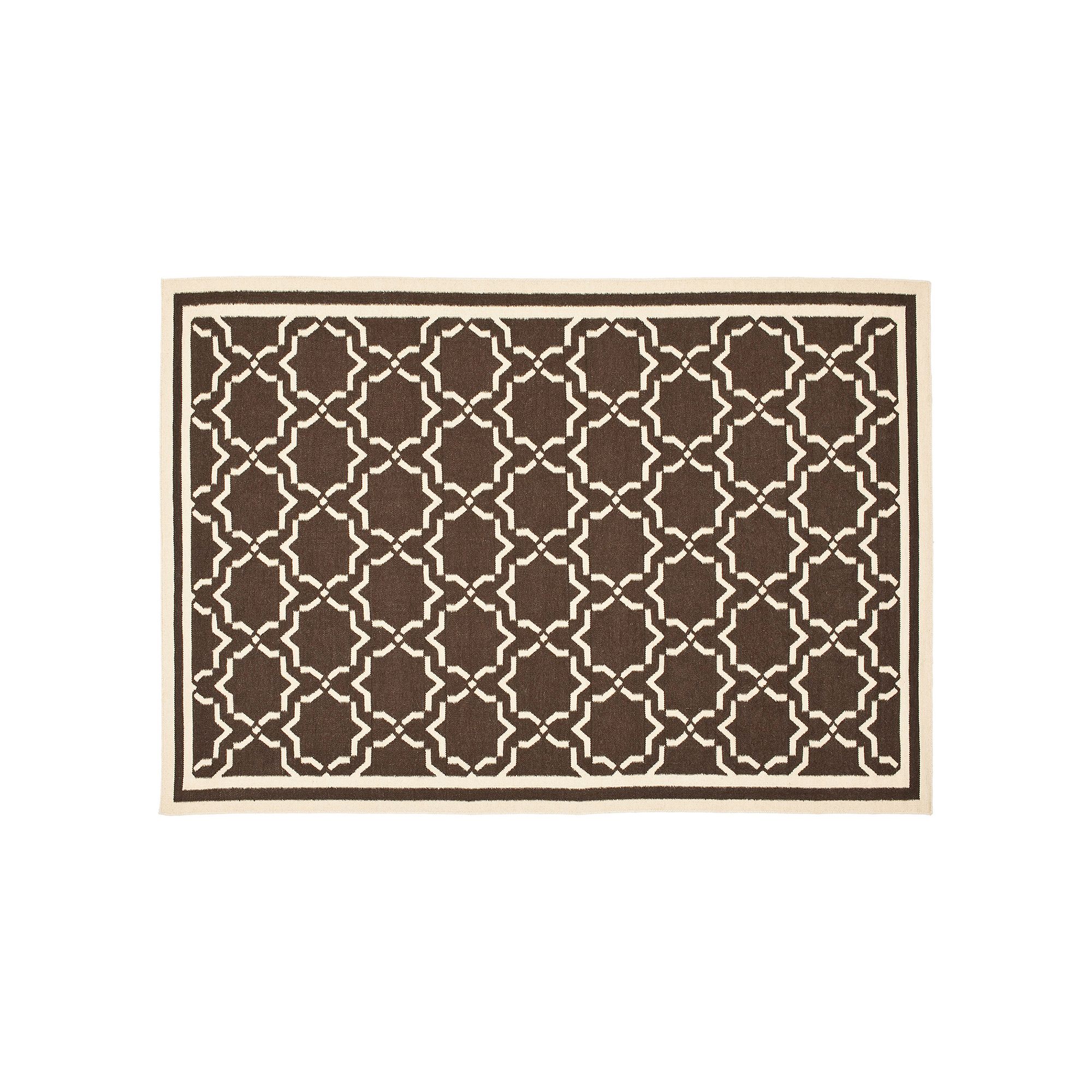 Safavieh Dhurries Star Handwoven Flatweave Wool Rug, Brown Ivory