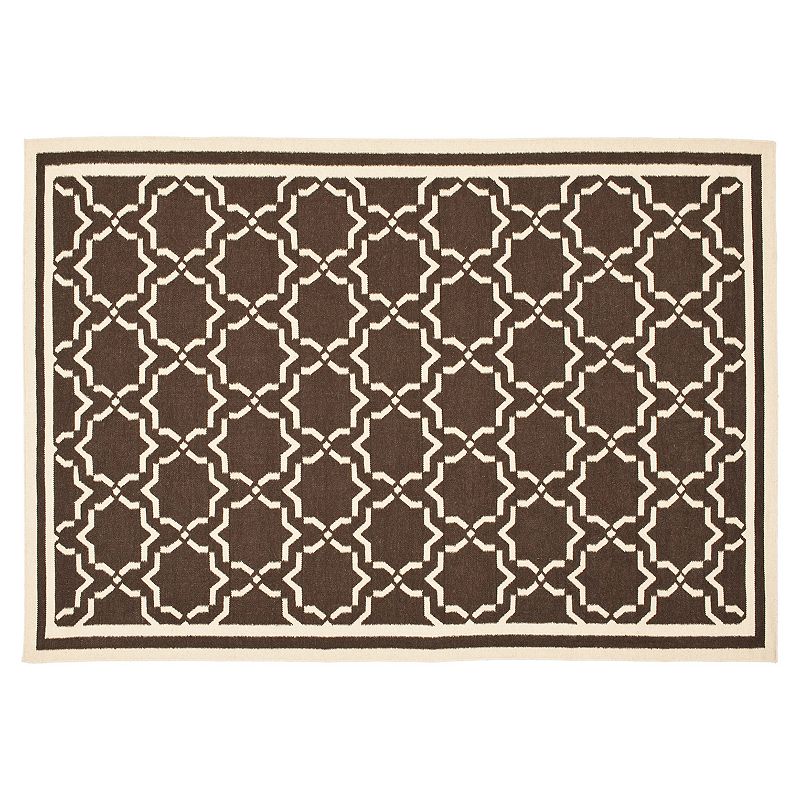 Safavieh Dhurries Star Handwoven Flatweave Wool Rug, Med Brown, 2.5X12 Ft