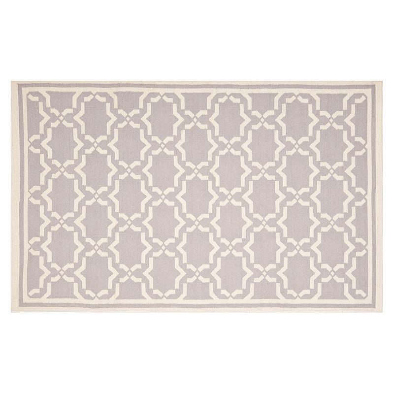 Safavieh Dhurries Star Handwoven Flatweave Wool Rug, Grey, 2.5X12 Ft