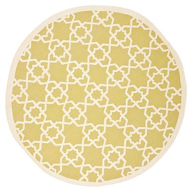 Safavieh Dhurries Lattice Quatrefoil Handwoven Flatweave Wool Rug