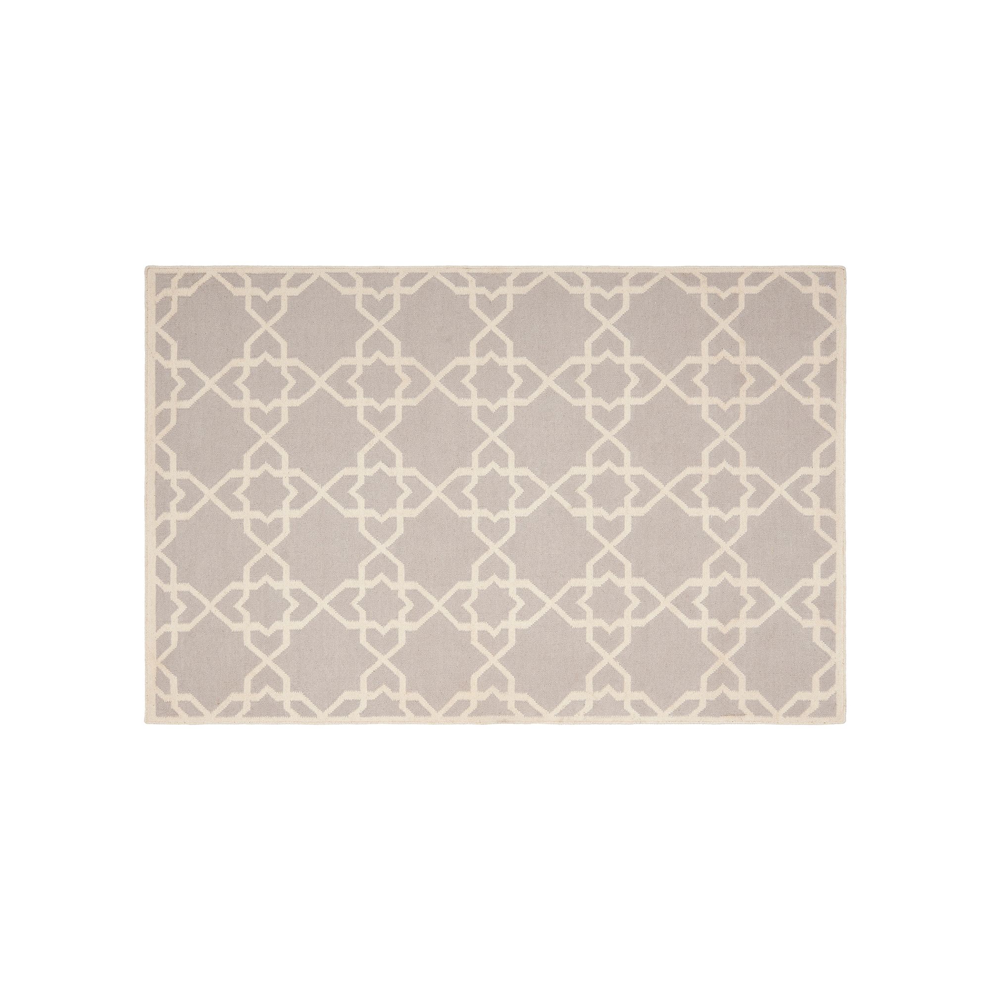 Safavieh Dhurries Lattice Quatrefoil Handwoven Flatweave Wool Rug, Gray Ivo