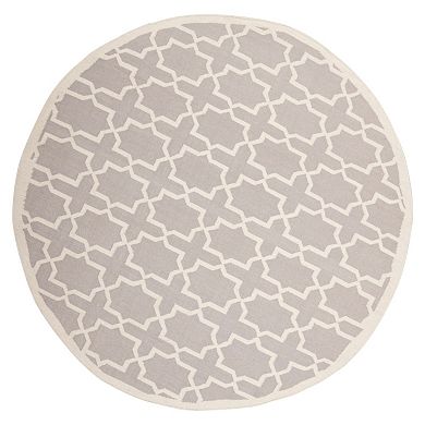 Safavieh Dhurries Barbed Quatrefoil Handwoven Flatweave Wool Rug