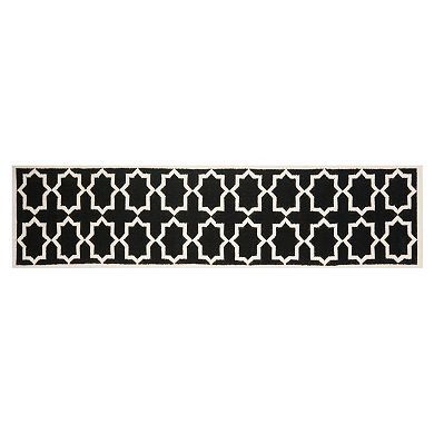 Safavieh Dhurries Barbed Quatrefoil Handwoven Flatweave Wool Rug