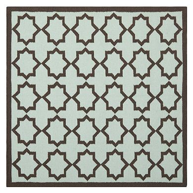 Safavieh Dhurries Barbed Quatrefoil Handwoven Flatweave Wool Rug