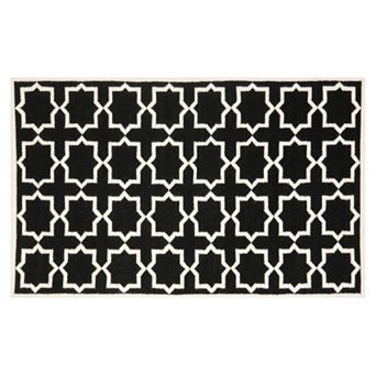 Safavieh Dhurries Barbed Quatrefoil Handwoven Flatweave Wool Rug