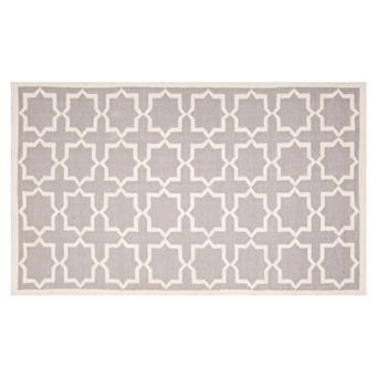 Safavieh Dhurries Barbed Quatrefoil Handwoven Flatweave Wool Rug