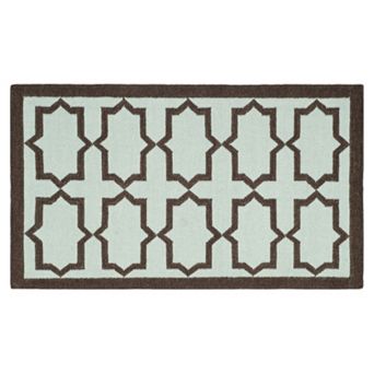 Safavieh Dhurries Barbed Quatrefoil Handwoven Flatweave Wool Rug