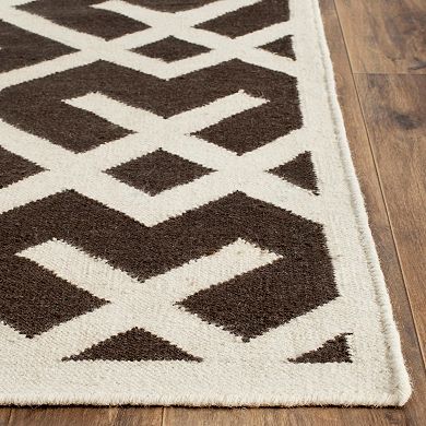 Safavieh Dhurries Broken Lattice Handwoven Flatweave Wool Rug