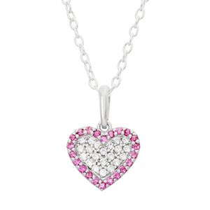 Junior Jewels Kids' Sterling Silver Cubic Zirconia Heart Pendant