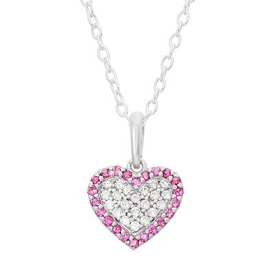 Junior Jewels Kids Sterling Silver Cubic Zirconia Heart Pendant