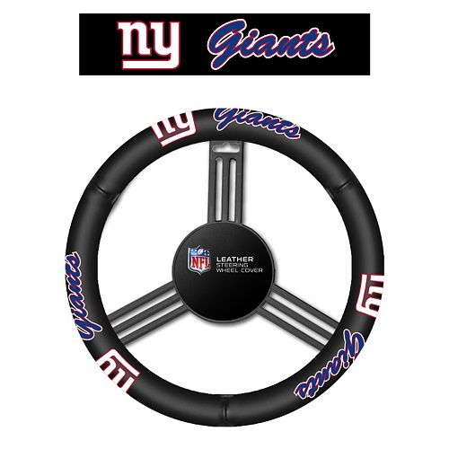 New York Giants Leather Steering Wheel Cover